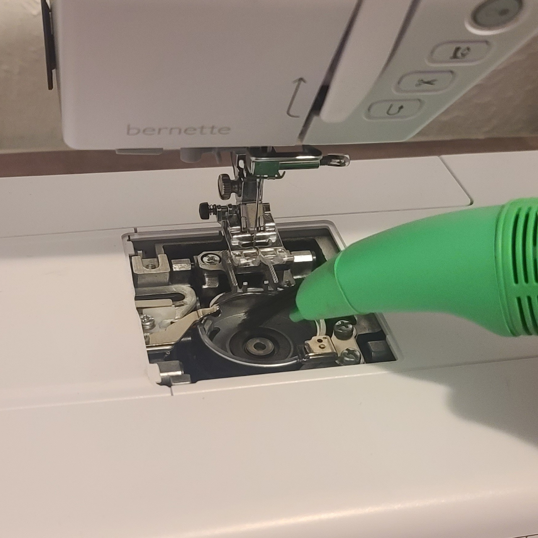Clean Bobbin Case with Sewing Machine Vacuum